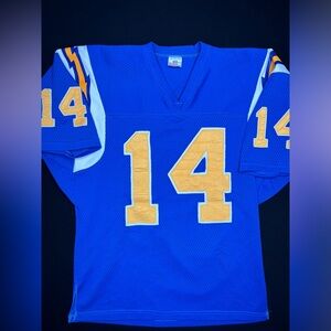 San Diego Chargers #14 Dan Fouts 1980s NFL Mens L Vintage Jersey by Ravens-Knit